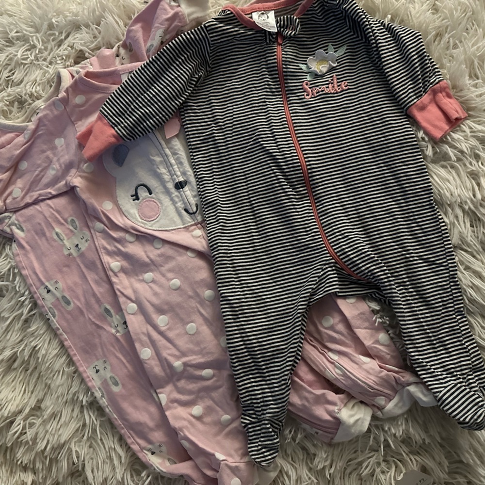 Bundle 0-3 month Baby Girl Sleepers